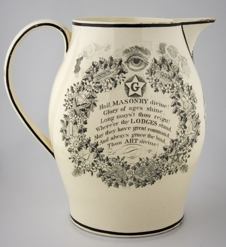 Masonic Liverpool Jug Named to Solomon Clarkson