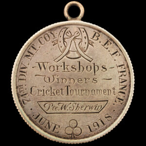 Engraved World War I Cricket Award Fashioned out of a French 50 Centimes Inventory Thumbnail
