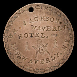 WM. JACKSON. / WAVERLY. HOTEL. / (Masonic symbols) / 1867 Inventory Thumbnail