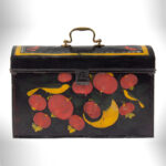 809-92_1_Tole-Painted-Box,-Yellow,-Red,-Black_view-1