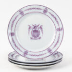 1121-111_1_Staffordshire-Mulberry-Plates,-Eagle,-Flags-&-Shield,-Set-of-Four