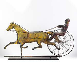 19th Century Horse and Sulky with Driver Weathervane, in Honest Surface Inventory Thumbnail