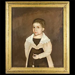 Aaron Dean Fletcher [1817-1902], Portrait, Boy Holding Watch on a Chain Inventory Thumbnail