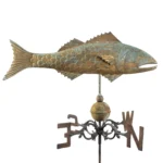 5_Fish Weathervane, Attr JW Fiske & Co, NY, c1875, Directional included