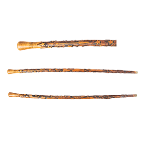 Folk Art Carved Maple Walking Stick Inventory Thumbnail