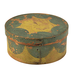 Paint Decorated Pantry Box, Original Yellow and Green Paint Inventory Thumbnail