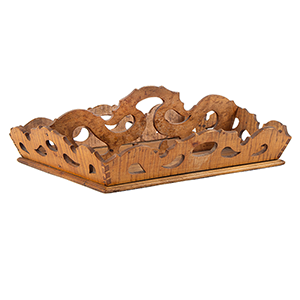 Cutlery Tray, Canted, Scrolled, Pierced & Scalloped Carrier, Original Surface