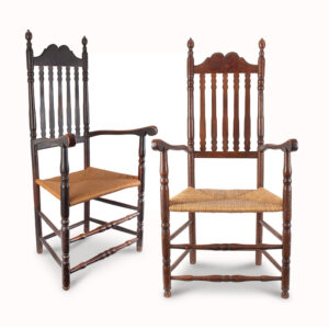 Pair of New England Banister Back Armchairs Inventory Thumbnail