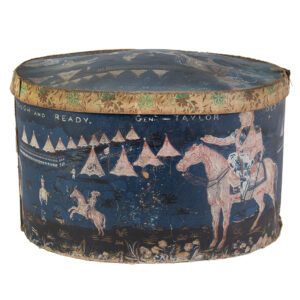 Wallpaper Covered Band Box, Hatbox, Old Rough and Ready, General Taylor Inventory Thumbnail