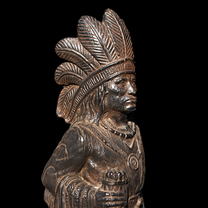 Cast and Carved Stone Cigar Store Figure, Native American Chief, Fine Detail Inventory Thumbnail