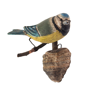 Carved and Painted Bird, Songbird Folk Carving Inventory Thumbnail