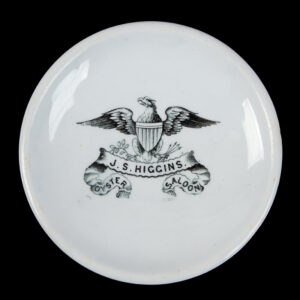 Oyster Dish, J. S. Higgins Oyster Saloon on Scrolls Centering the U.S. Seal Inventory Thumbnail