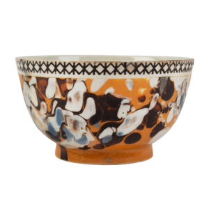 Mochaware Slip Marble Decorated Pottery Bowl Inventory Thumbnail