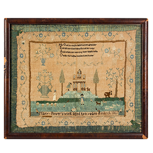 Embroidered Needlework Sampler by Mary Power, Philadelphia, Pennsylvania Inventory Thumbnail