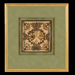 Antique Embroidered Textile, Likely a Piece of Ecclesiastical or Devotional Art Inventory Thumbnail