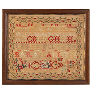 Needlework Sampler by Sarah Allen, Aged 13, Republic, OH, 1848 Inventory Thumbnail