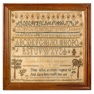 Needlework Sampler by Susanna McKillips, Bradford, Vermont Inventory Thumbnail