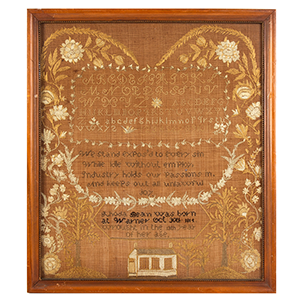 Needlework Sampler by Rhoda Bean, Warner, New Hampshire Inventory Thumbnail