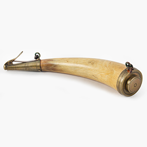 Revolutionary War Era Light Infantry Powder Horn with Brass Spout Inventory Thumbnail