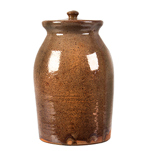 Glazed Redware Jar with Lid, Western New York, Probably Alvin Wilcox Inventory Thumbnail