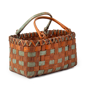 Ash Splint Swing-Handle Rectangular Basket Inventory Thumbnail