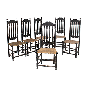 William and Mary, Matched Set of Six Banister-Back Side Chairs Inventory Thumbnail