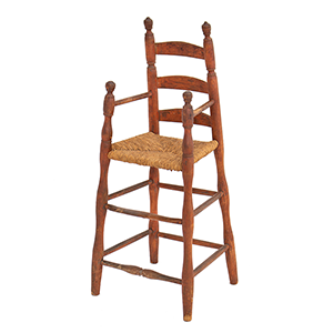 Early Turned Highchair, Original Red Stain Inventory Thumbnail