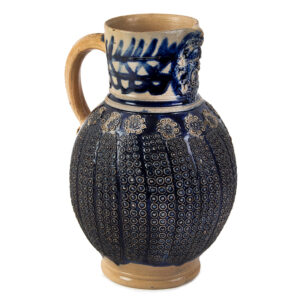 Westerwald Stoneware Pitcher Featuring Mask on Neck Inventory Thumbnail