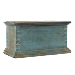 A Small Molded Trunk in Robins Egg Blue Paint Inventory Thumbnail