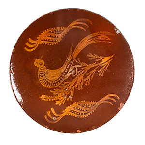 19th Century Slip Decorated Redware Plate Inventory Thumbnail