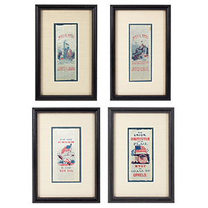 Civil War Ribbons, Set of Four Matted and Framed Inventory Thumbnail