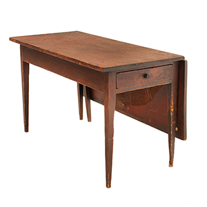 Dropleaf Table, Single Leaf, Swing-Leg, Original Red Paint Inventory Thumbnail