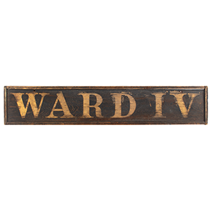 Antique Wood Sign, Gold Lettering, WARD IV Inventory Thumbnail