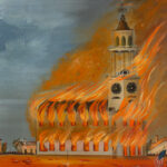 1330-21_Paintings,-Old-South-Church,-Bath-ME,-Lot-of-Three_Fire-Painting-detail-1