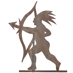 Massasoit, Sheet Iron Weathervane, Silhouette, Bow and Arrow Inventory Thumbnail
