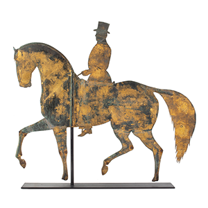 Folk Art Prancing Horse and Rider Weathervane Inventory Thumbnail
