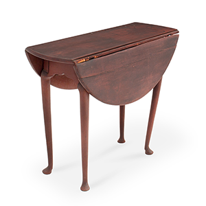 A Small Queen Anne Drop-Leaf Table Featuring Very Early Red Paint Inventory Thumbnail