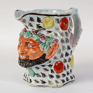 Staffordshire Pearlware Horned Satyr Bacchus Face Jug Inventory Thumbnail