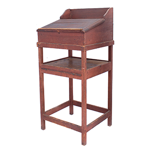 Standup Clerks Desk with Pullout Counting or Ledger Board, Original Red Inventory Thumbnail