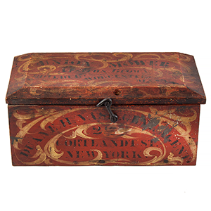 Paint Decorated and Stenciled Box, Union Mowing Machine, Worcester, Mass. Inventory Thumbnail