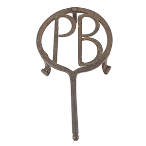 Early Hand Forged Iron Trivet – Initialed “PB” Inventory Thumbnail