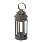 1562-12_1_Candle-Lantern,-Six-Sided,-Metal-&-Glass-Panels