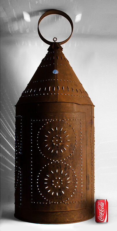Trade Sign, Oversize Punched Tin Lantern