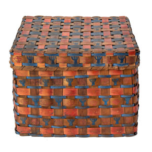 Native American Paint-Decorated “Box” Basket, Original Painted Decoration Inventory Thumbnail