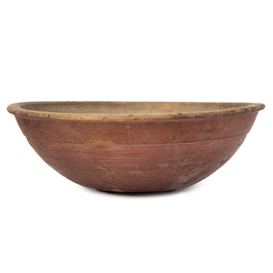 A Large – Early 19th Century Beehive Turned Bowl, Original Red Paint Inventory Thumbnail
