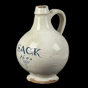 English Delft Wine Bottle – SACK 1650 Inventory Thumbnail