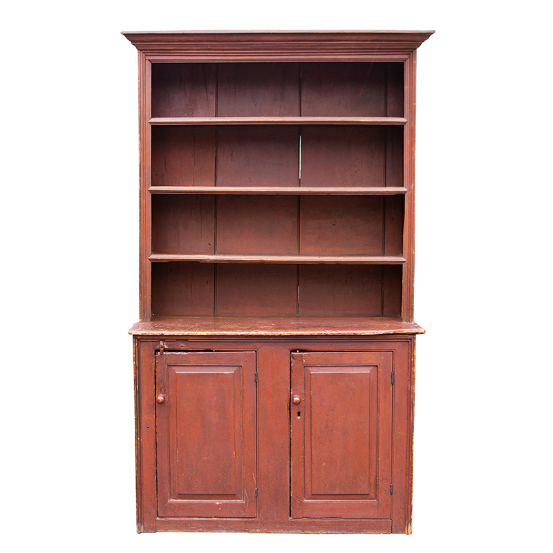 Open Step-Back Cupboard in Red Paint