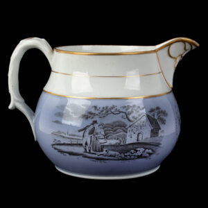 Rare Staffordshire Transfer Printed on Lavender Ground Pitcher Inventory Thumbnail