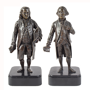 Pair of Bronze Figures of George Washington & Benjamin Franklin Inventory Thumbnail
