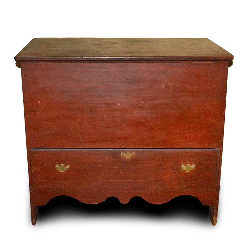 Eighteenth Century Blanket Chest, Original Red Paint